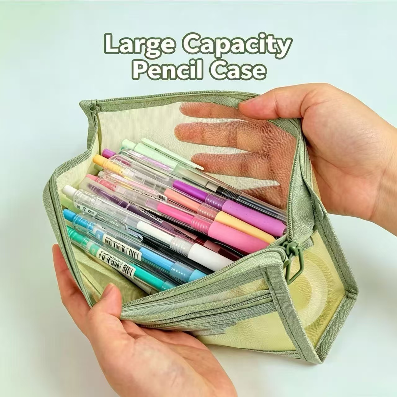 Double Layer Clear Mesh Pencil - đánh giá và giá Clear Mesh Pencil Pouch For Exam