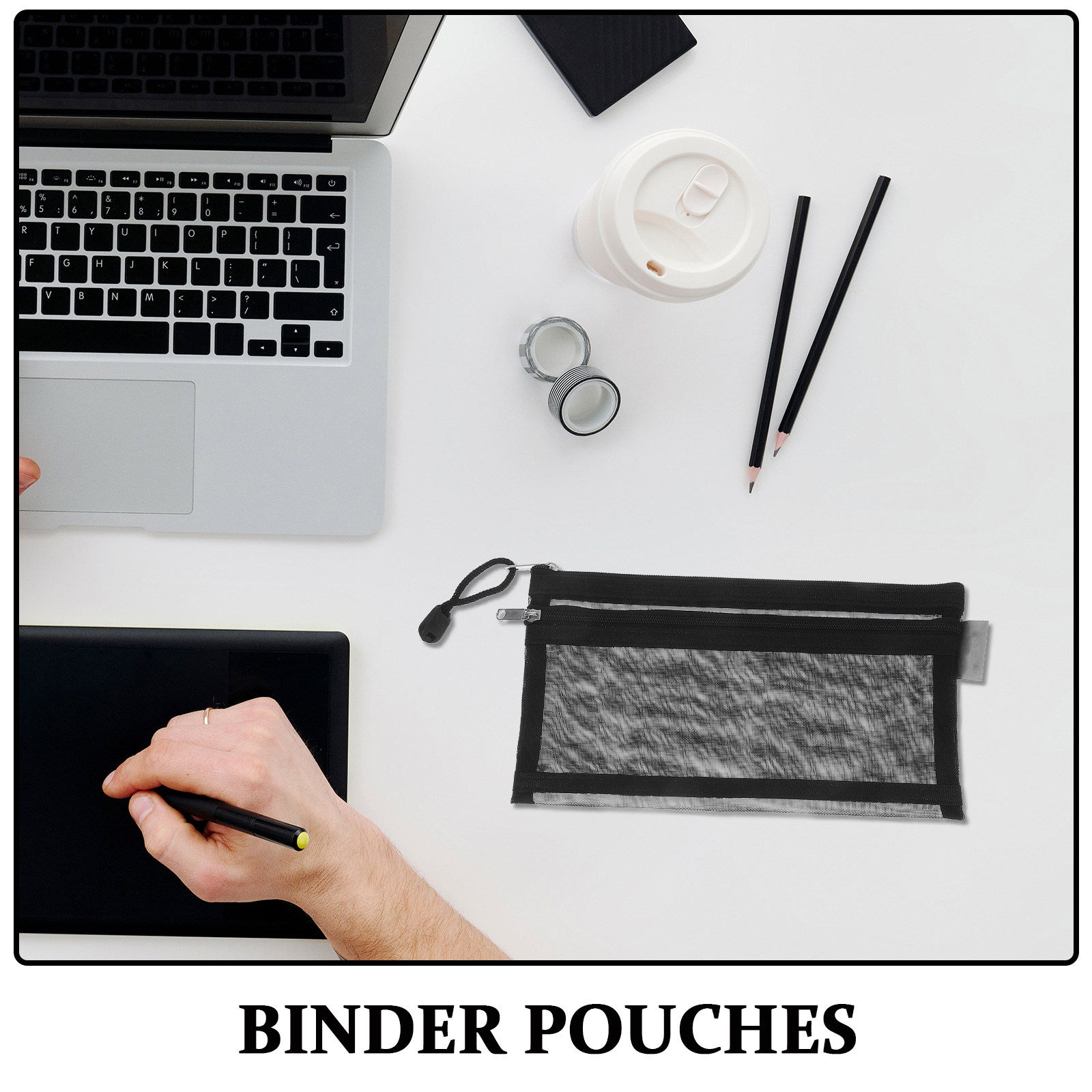 6Pcs Clear Double Layer Nylon  - đánh giá và giá Clear Mesh Pencil Pouch For Exam