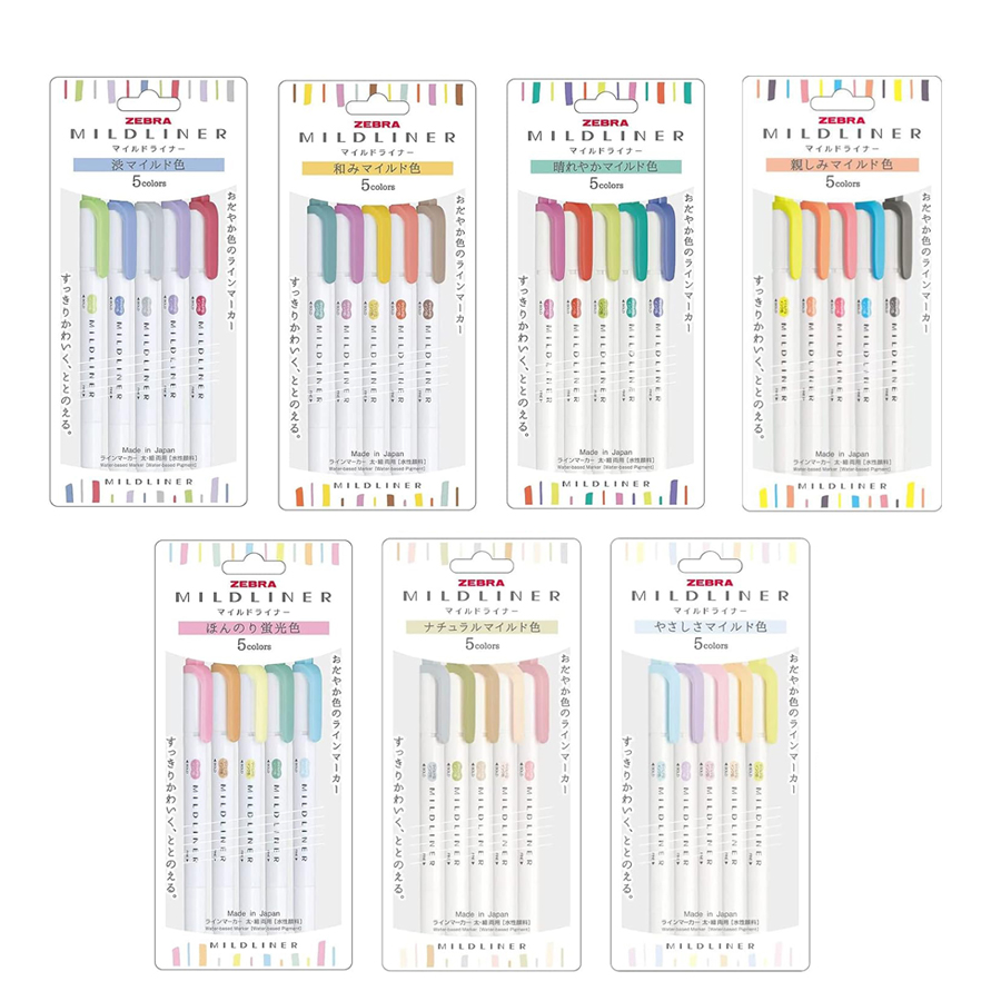 Zebra Mildliner Highlighter Pa - đánh giá và giá Pastel Highlighter Set Double Ended