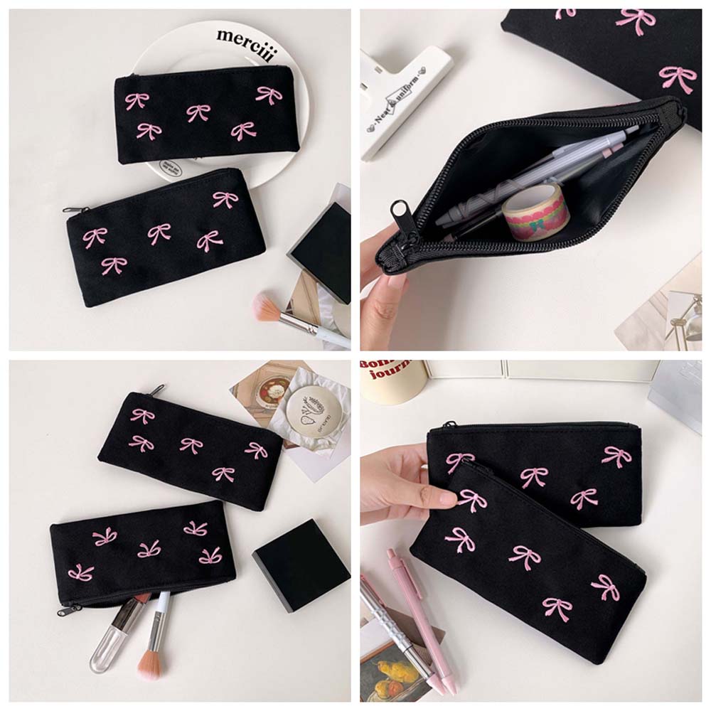 Bowknot Bow Stationery Bag Lar - đánh giá và giá Aesthetic Large Pencil Case Pouch