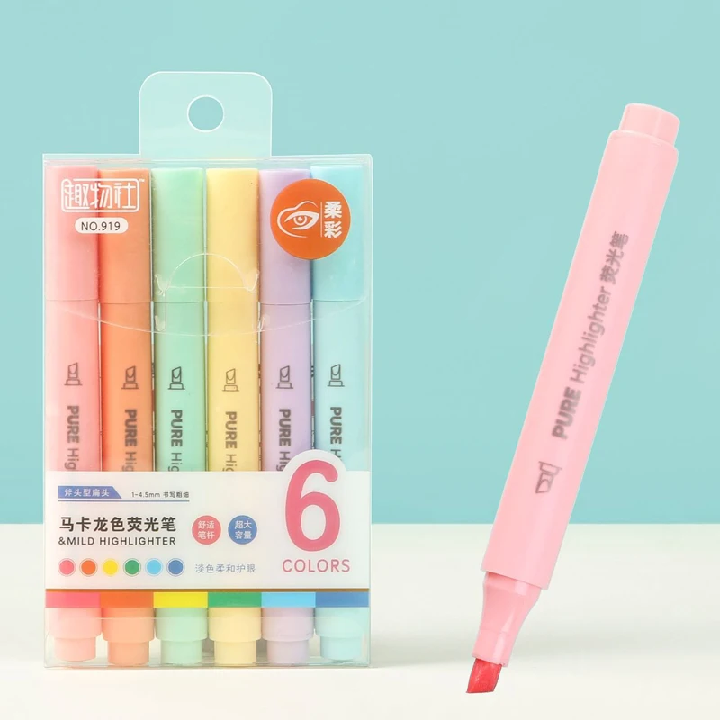 6PCS Pastel Highlighter Pens - - đánh giá và giá Pastel Highlighter Set Double Ended