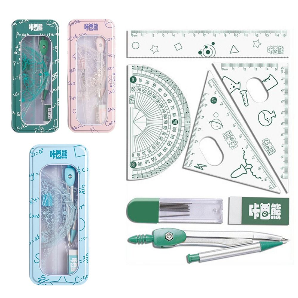 8Pcs/Set Multifunctional Math  - đánh giá và giá Math Geometry Set With Compass