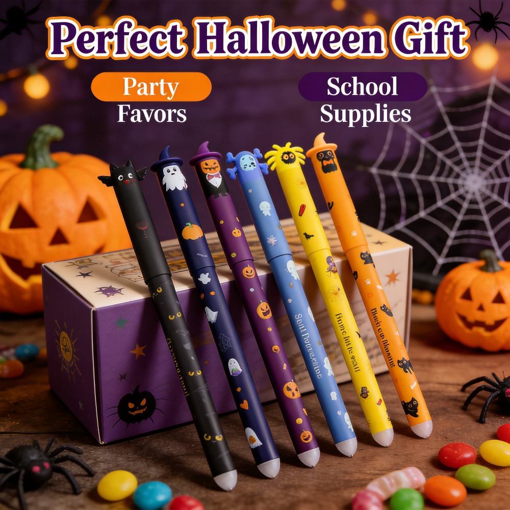 1-6Pcs Halloween Erasable Gel  - đánh giá và giá Retractable Eraser Pen Click
