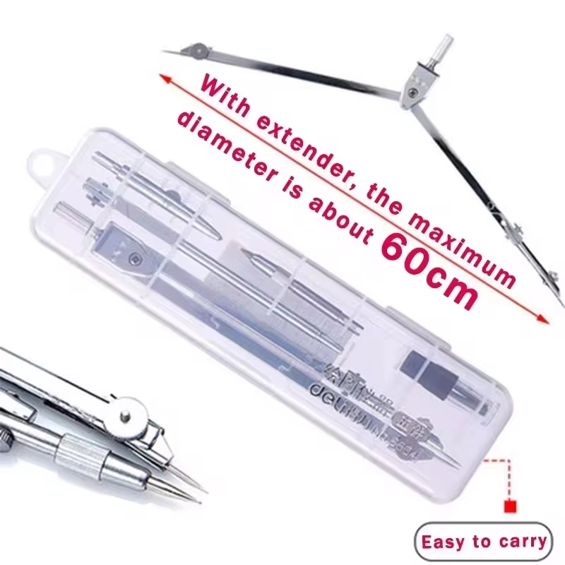 DELI Thép Không Gỉ Đa Năng Soạ - đánh giá và giá Math Geometry Set With Compass