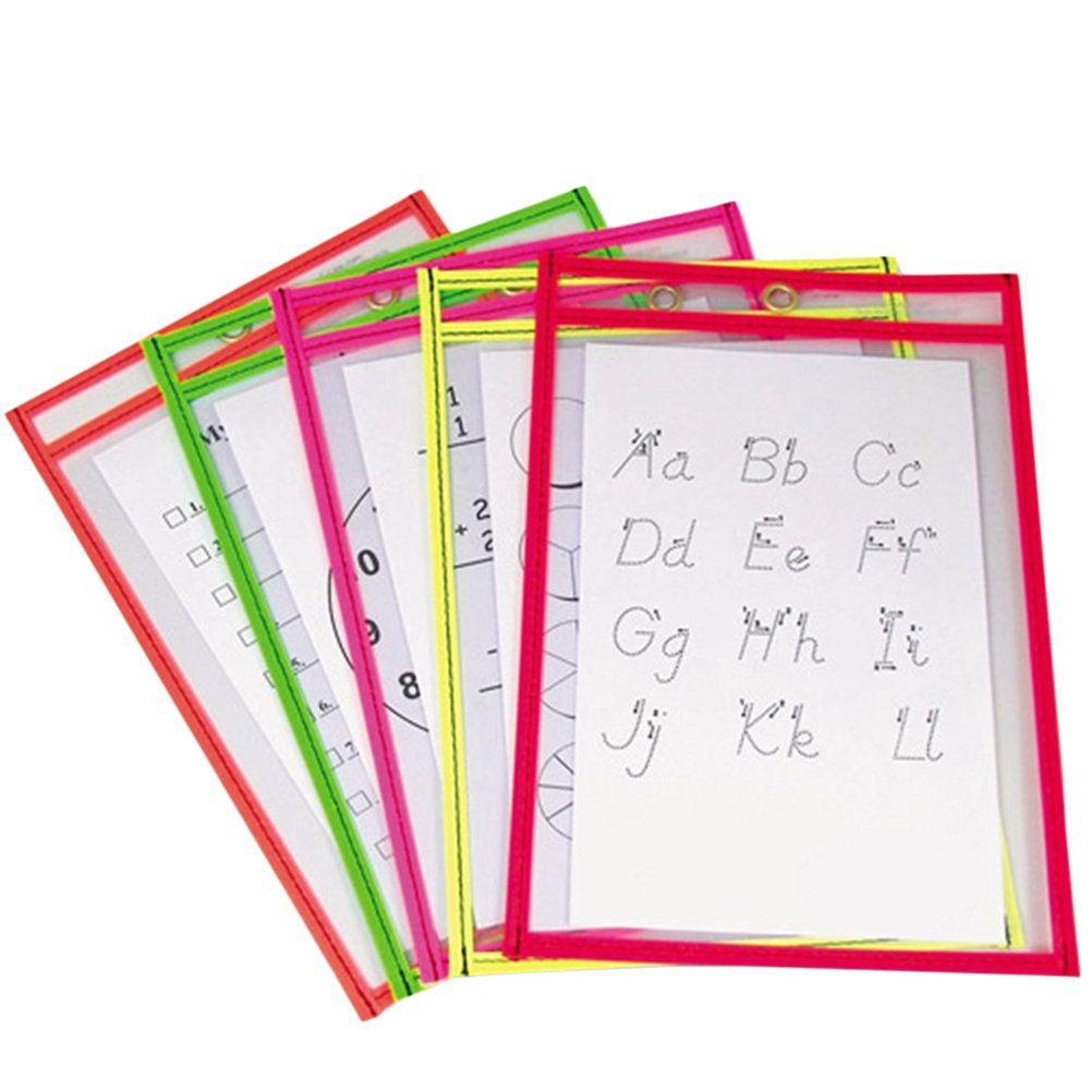10Pcs Dry Erase Pockets Clear  - đánh giá và giá Writing Tools